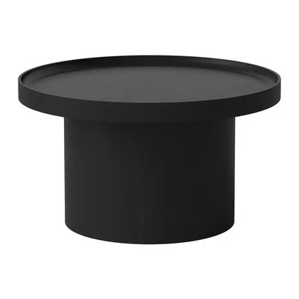Bolia Plateau Bijzettafel - H 34 x Ø 61 cm - Zwart Gebeitst Gelakt Eiken