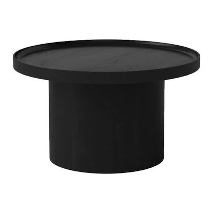 Bolia Plateau Bijzettafel - H 52 x Ø 48 cm - Zwart Gebeitst Gelakt Eiken