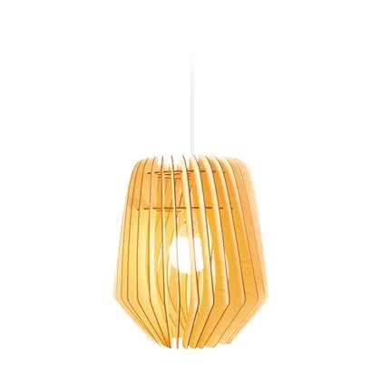 Bomerango Spin L houten hanglamp large - met koordset wit - Ø 50 cm