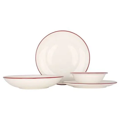 Bonna Bordenset - Linea Burgundy - 24delig - 6 persoons - Porselein
