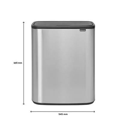 Brabantia Bo Touch Bin 2 x 30 L - Vingerafdrukvrij - Zilver