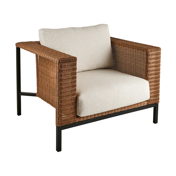 Brafab Shell loungestoel Teddy rice-zwart