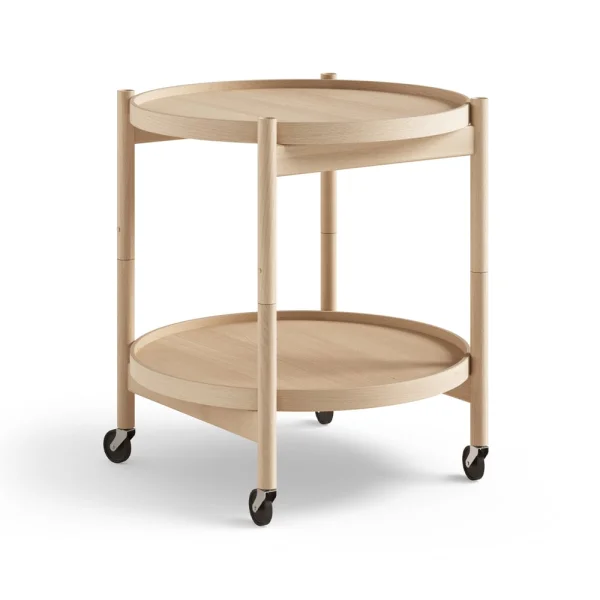 Brdr. Krüger Bølling Tray Table model 50 roltafel beukenhout olie, geolied beukenhouten onderstel