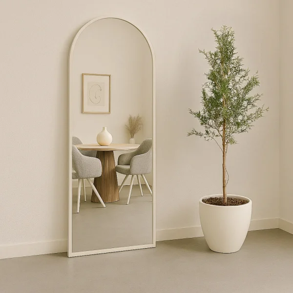 Brix Gebogen Spiegel Lauren 200 x 80cm - off-white - Passpiegel