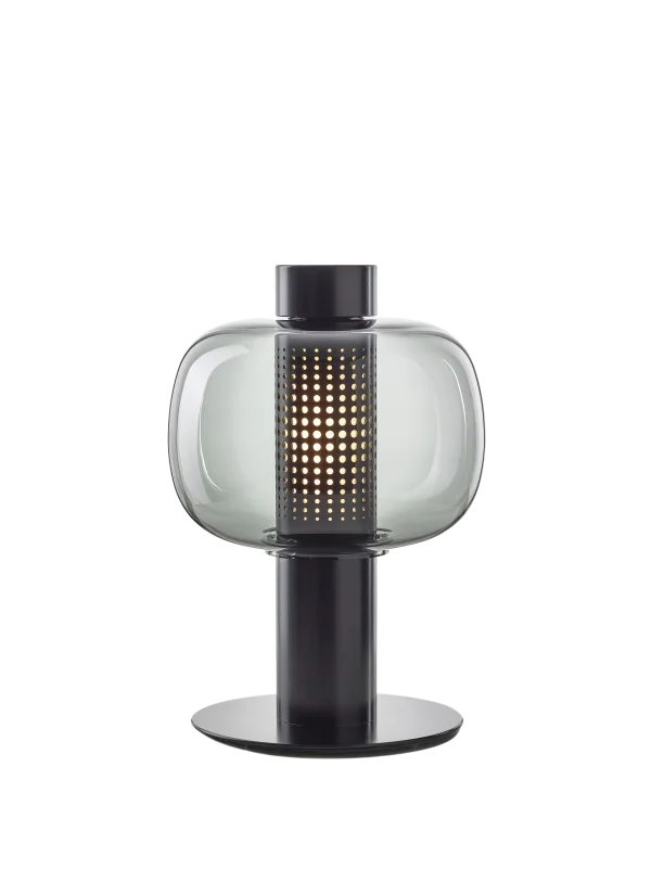 Brokis Bonbori Small Tafellamp - rookgrijs - zwart