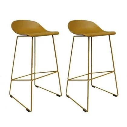 Bronx71 Barkruk Ellen geel Scandinavisch design 76 cm - Barkrukken set