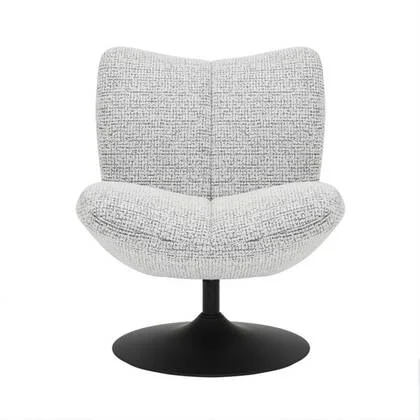 Bronx71 Draaifauteuil Moira gemêleerde stof off white| zwart