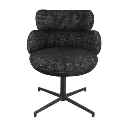 Bronx71 Eetkamerstoel Coco gemêleerde stof zwart