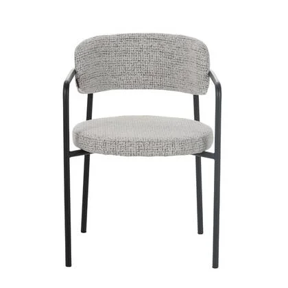 Bronx71 Eetkamerstoel Nicky gemêleerde stof off white|zwart