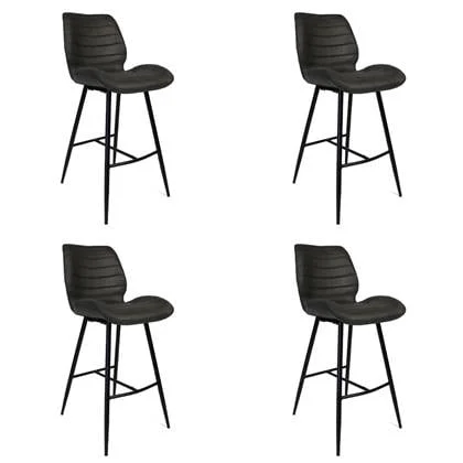 Bronx71 Industriële barkruk Morris antraciet 71 cm - Barkrukken set