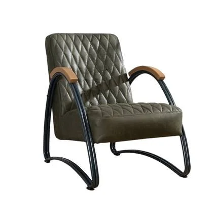 Bronx71 Industriële fauteuil Ivy eco-leer olijfgroen