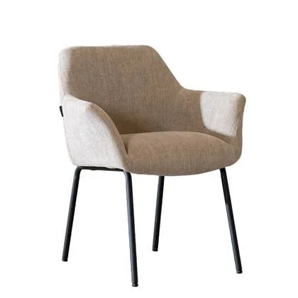 Bronx71 Scandinavische eetkamerstoel Sten gerecyclede stof taupe