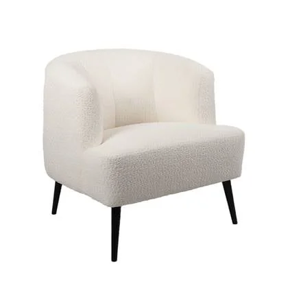 Bronx71 Teddy bouclé fauteuil Nora wit