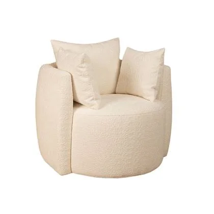 Bronx71 Teddy bouclé fauteuil Ruby wit