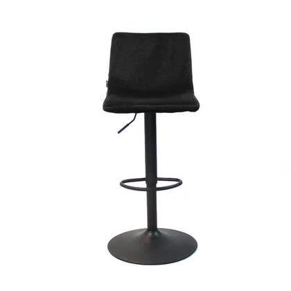 Bronx71 Velvet barkruk Frenkie zwart 60-76 cm