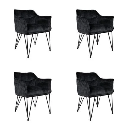 Bronx71 Velvet eetkamerstoel Jayron antraciet - Eetkamerstoelen set