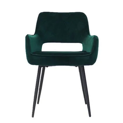 Bronx71 Velvet eetkamerstoel Mika donkergroen - Eetkamerstoelen set