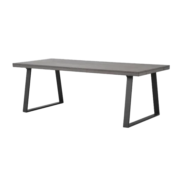 Brooklyn verlengbare eettafel donker eiken - zwart metalen onderstel - 220 x 95 cm