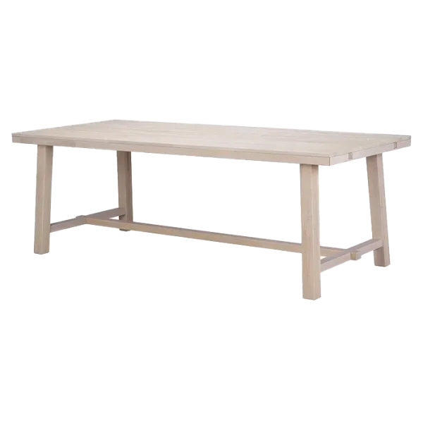 Brooklyn verlengbare houten eettafel whitewash - 220 x 95 cm