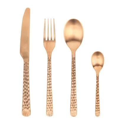 Broste Copenhagen Hune Hammered Bestekset 16-delig - Koper