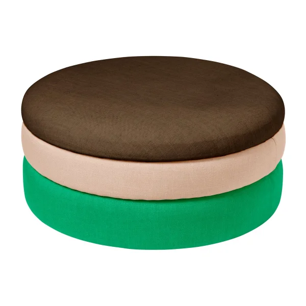 Broste Copenhagen Pond poef 30 cm Emerald green-rose-coffee