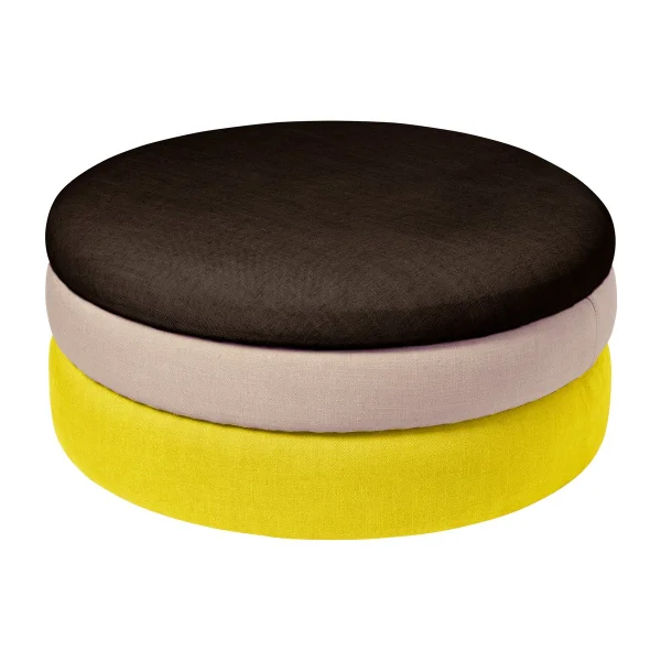 Broste Copenhagen Pond poef 30 cm Yellow-beige-dark grape