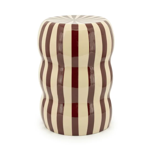 By-Boo Bijzettafel Candice 28cm - Beige/Burgundy - Rond