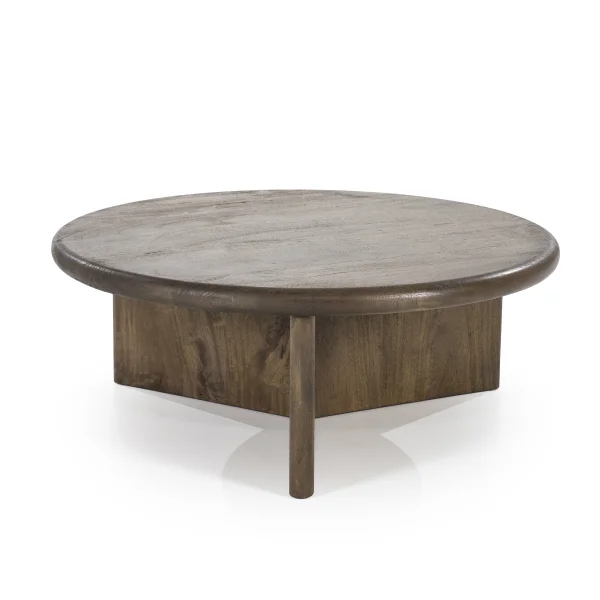 By-Boo Salontafel Leoti Mangohout, 80cm - Bruin - Rond