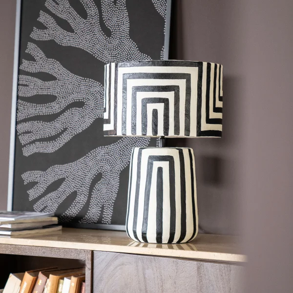 By-Boo Tafellamp Terre Papier Maché, 44cm hoog - Veelkleurig