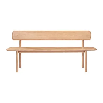 by fonQ Brinn Eetkamerbank met Rugleuning 180 cm - Eiken