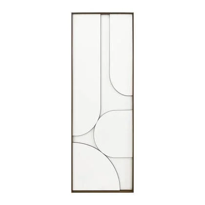 by fonQ Raised Abstraction Schilderij - Balanced - 40 x 118 cm - Bordeaux / Walnoot