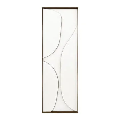 by fonQ Raised Abstraction Schilderij - Connection - 40 x 118 cm - Bordeaux / Walnoot