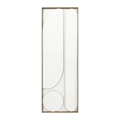 by fonQ Raised Abstraction Schilderij - Harmony - 40 x 118 cm - Lime / Eiken