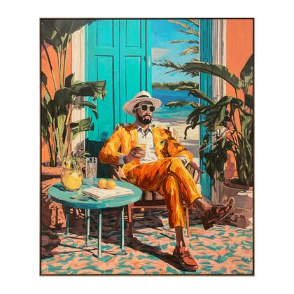 by fonQ Tropic Gent Schilderij 100 x 120 cm - Walnoot