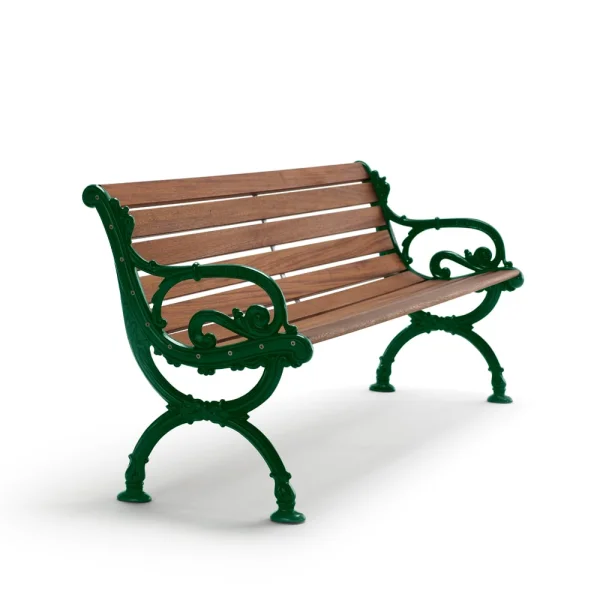 Byarums bruk Byarum bank Mahonie, groen frame, 155 cm