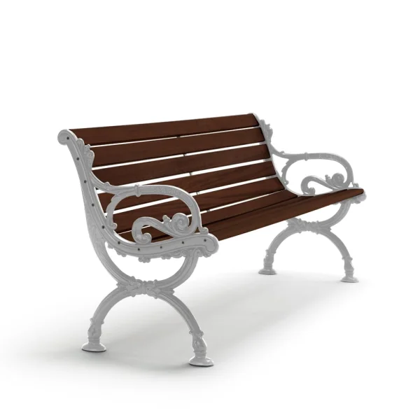 Byarums bruk Byarum bank Sparrenhout bruine beits, ruw aluminium frame, 155 cm