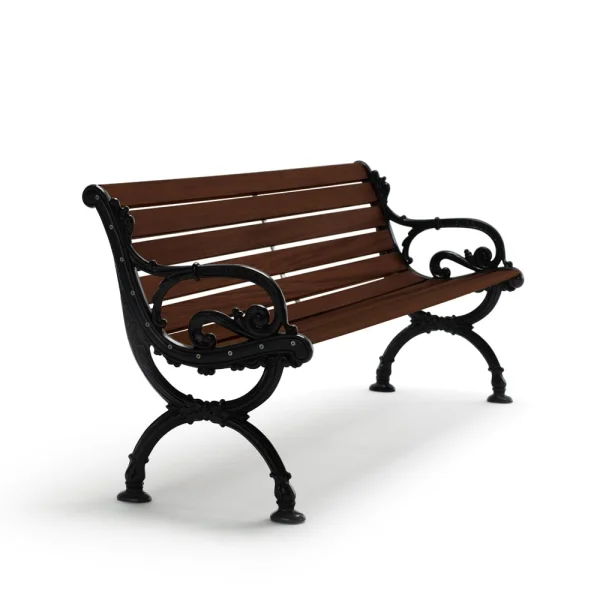 Byarums bruk Byarum bank Sparrenhout bruine beits, zwart frame, 155 cm