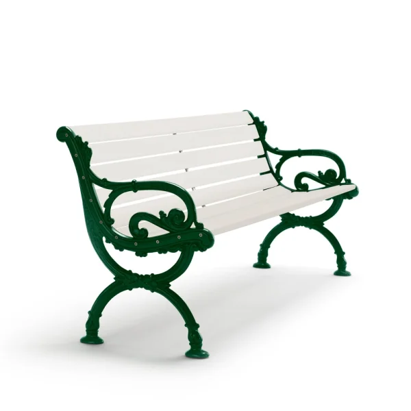 Byarums bruk Byarum bank Wit gelakt´sparrenhout, groen frame, 155 cm