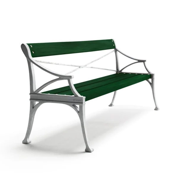 Byarums bruk Lessebo bank Groen, ruw aluminium frame