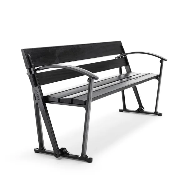 Byarums bruk Waterloo bank Mahonie zwarte beits, zwart frame