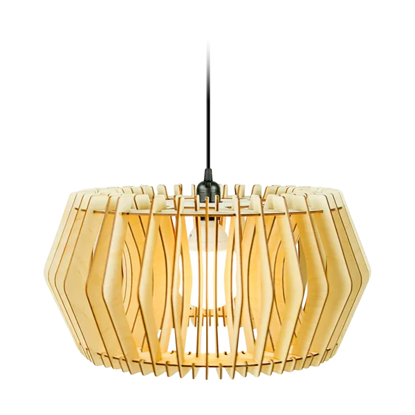 Caeser XL houten hanglamp extra large - met koordset zwart - Ø 68 cm