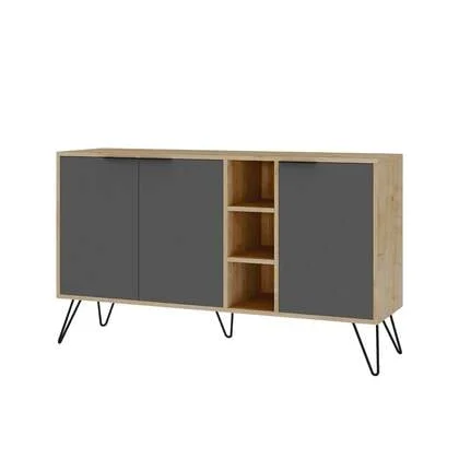 Calicosy - CLARA Buffet 3 nissen en 3 deuren - H83 cm - Antraciet