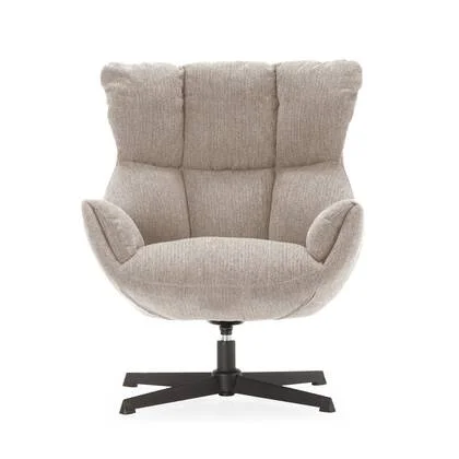 Calicosy - Fauteuil ODETTE - H89 cm - Gewatteerde stof - Beige