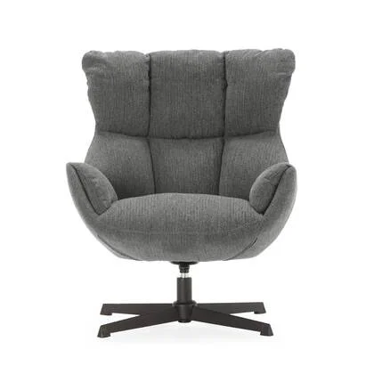 Calicosy - Fauteuil ODETTE - H89 cm - Gewatteerde stof - Grijs