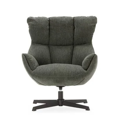 Calicosy - Fauteuil ODETTE - H89 cm - Gewatteerde stof - Groen