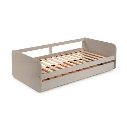 Calicosy - NAHIA-bed - B195,2 cm - Wit - Grijs