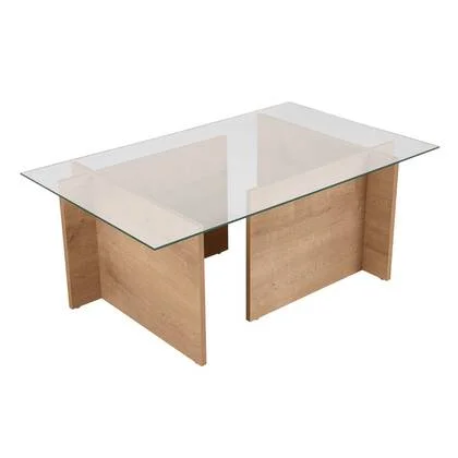 Calicosy - Salontafel met glazen blad L105 cm - NOAH - Eikenlook