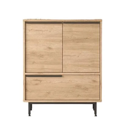 Calicosy - Schoenenkast met 2 deuren en 1 klep - H90,4 cm - Beige