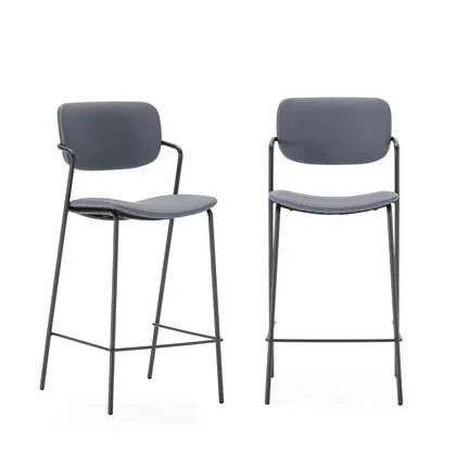 Calicosy - Set 2 barkrukken MAIKA - H66 cm - Donkergrijs