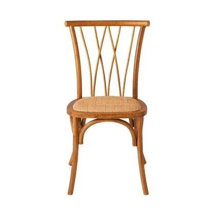 Calicosy - Set van 2 eiken stoelen met rotan zitting OLYMPIA - Bruin